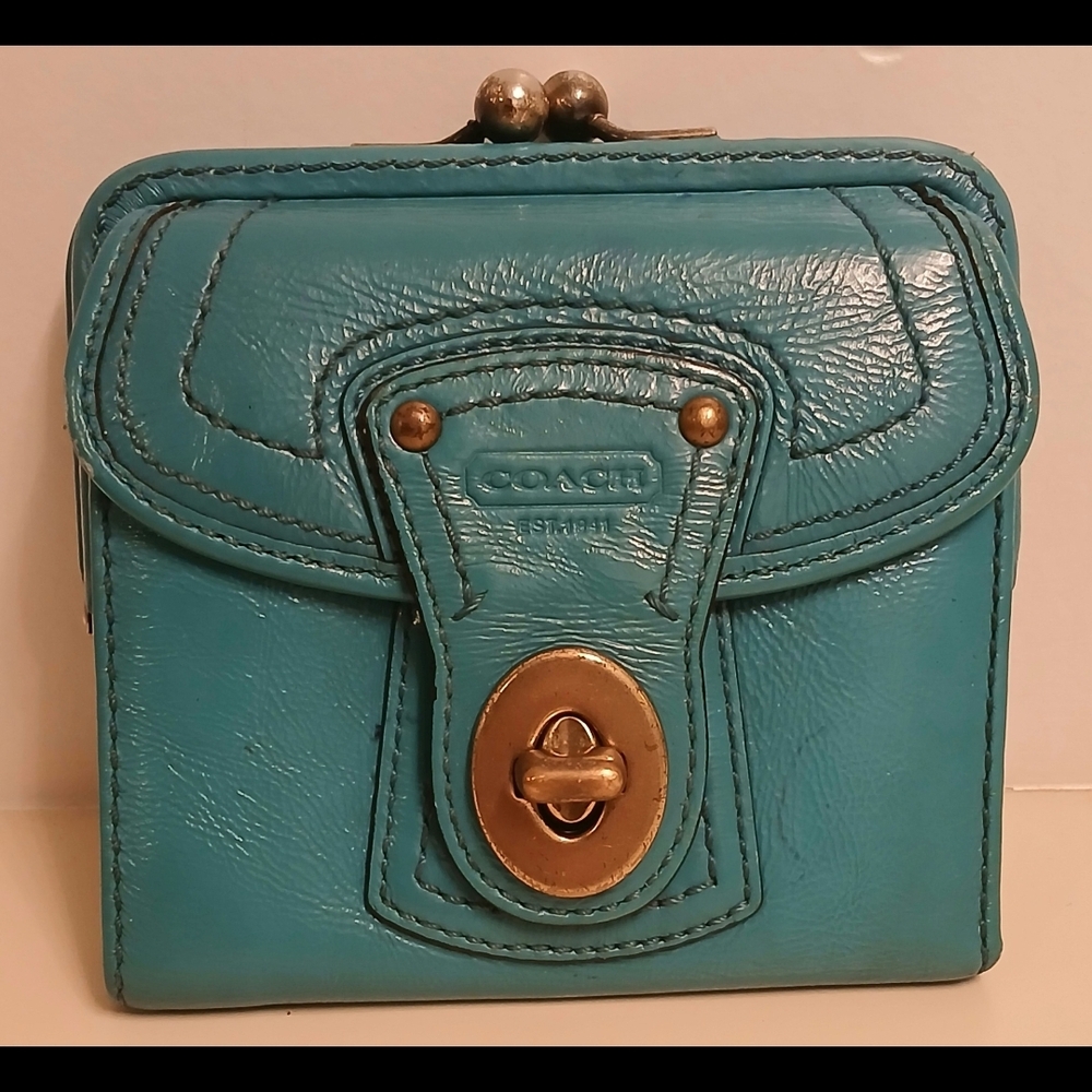Coach Torqouise Leather Wallet